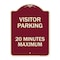 Signmission Visitor Parking Visitor Parking 20 Minutes Maximum Heavy-Gauge Alum, 18" L, 24" H, BU-1824-22728 A-DES-BU-1824-22728 - alternate 1